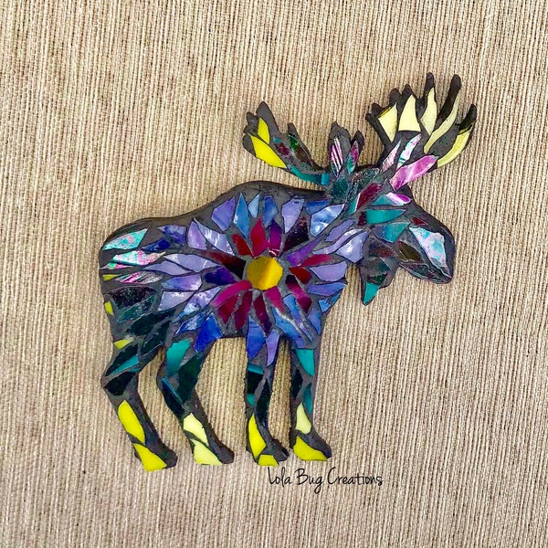 Tiedye moose glass Mosaic