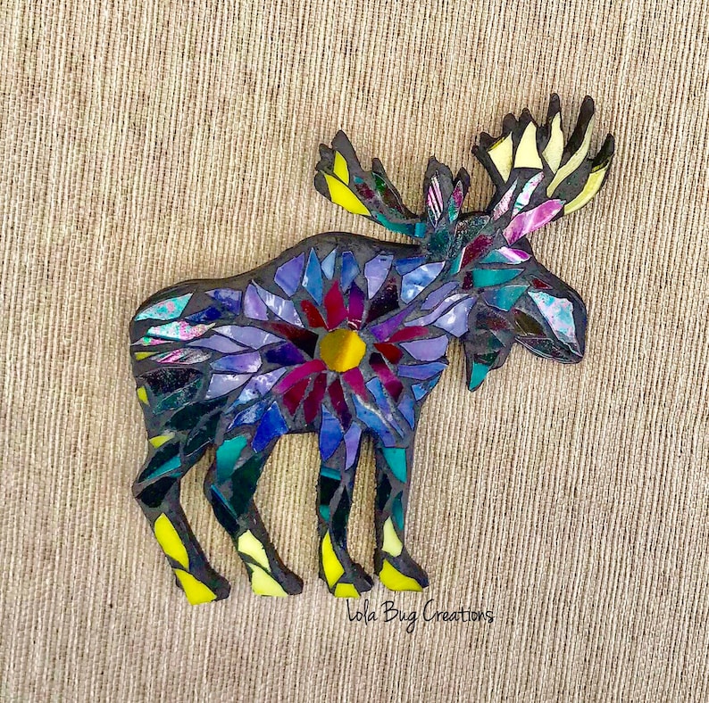 Tiedye moose glass Mosaic