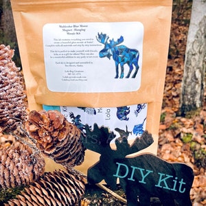 Blue Moose Magnet/ Hanging Glass Mosaic Kit - DIY- Make it yourself