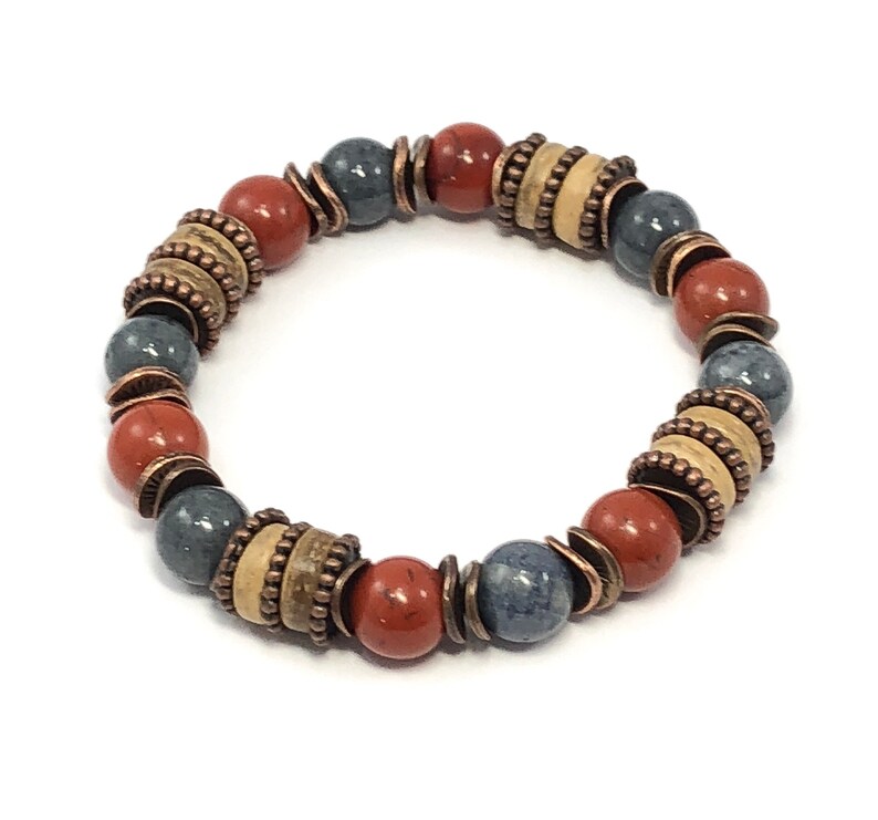 COAI Edelstein Armband Herren - Tigerauge, Turmalin & Malachit Perlen Armband