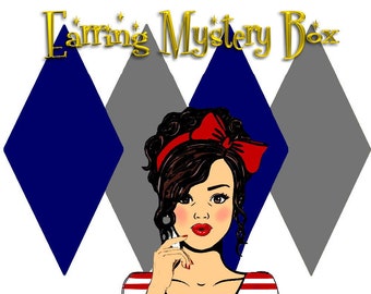 Boîte mystère de boucles d'oreilles - sac à main surprise - boucles d'oreilles pin-up vintage rockabilly et inspiration Disney
