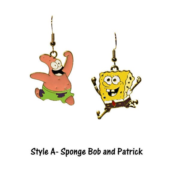 SPONGEBOB SQUAREGEMS - GOLDEN EMBELLISHED EARRINGS SPONGEBOB SQUAREGEMS - GOLDEN EMBELLISHED EARRINGS