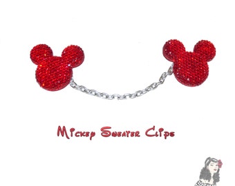 Dazzle Mickey Mouse Sweater Guards Clips Pins - Cardigan Clips - Disney bound