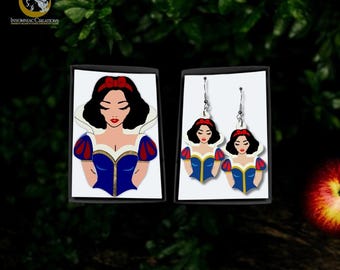 Snow White Inspired Earrings or Brooch – Fairy Tale Jewelry