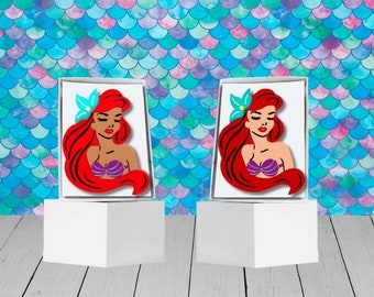 Broche acrylique inspirée d'Ariel - Épingle Princesse Disney Petite Sirène