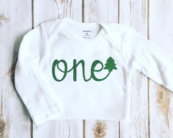 First Birthday Outfit Girl - Winter Wonderland - Christmas - Tree - Onderland - Cake Smash - One Outfit - One Cake Topper - 1st Birthday