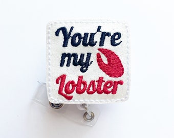 Valentines Lobster Badge How You Doin Friend Uncut or Cut Nursing Feltie Crafting Scrapbook Embellishment
