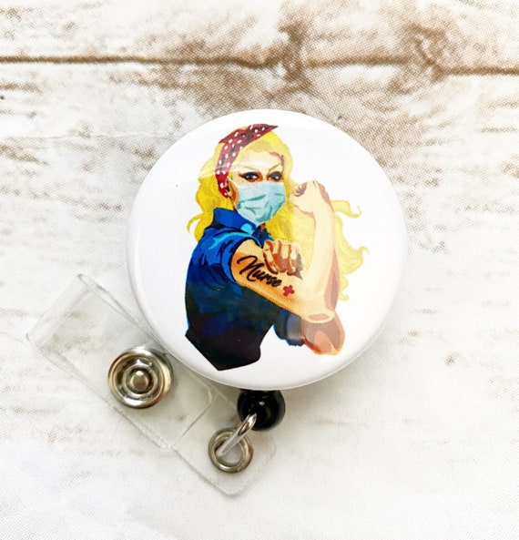 Rosie the Riveter Nurse Badge Reel - Cute Badge Reel - Nurse Badge Holder Il_570xn