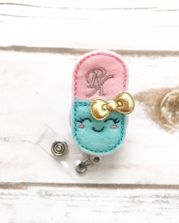 Nurse Badge Reel - Pharmacy Badge Reel - Nurse Badge Reel- Nurse Badge Holder - Felt Badge Reel -Office Gift - ID Tag Il_570xn