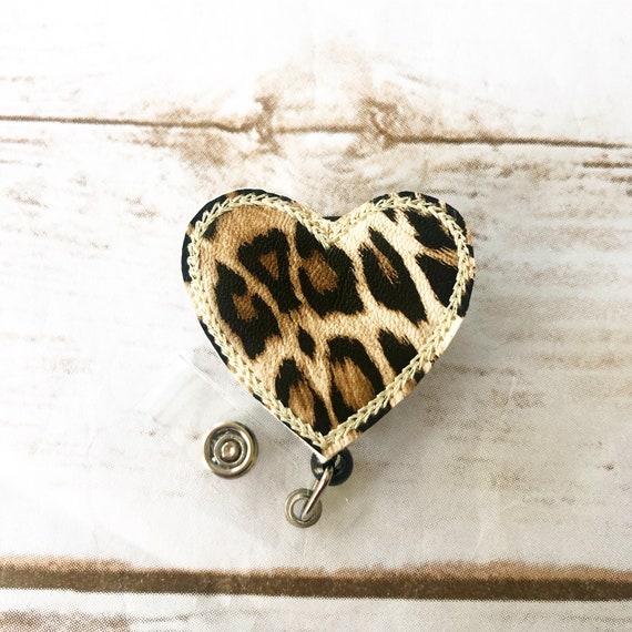 Nurse Badge Reel - Leopard Badge Reel - Valentines Day Badge Reel - Nurse Christmas Gift - Cardiac Badge Reel - Nurse Badge Holder Il_570xn