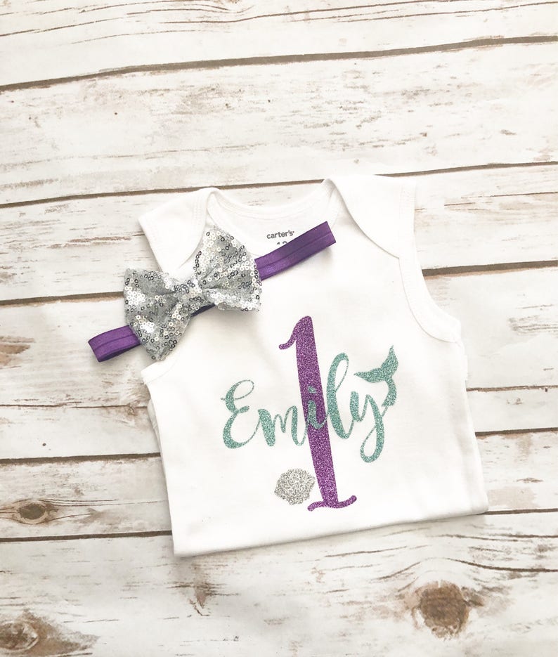 Mermaid First Birthday Outfit Tutu Under the Sea Cake Smash Mermaid Birthday Birthday Shirt One Cake Topper 1st Birthday