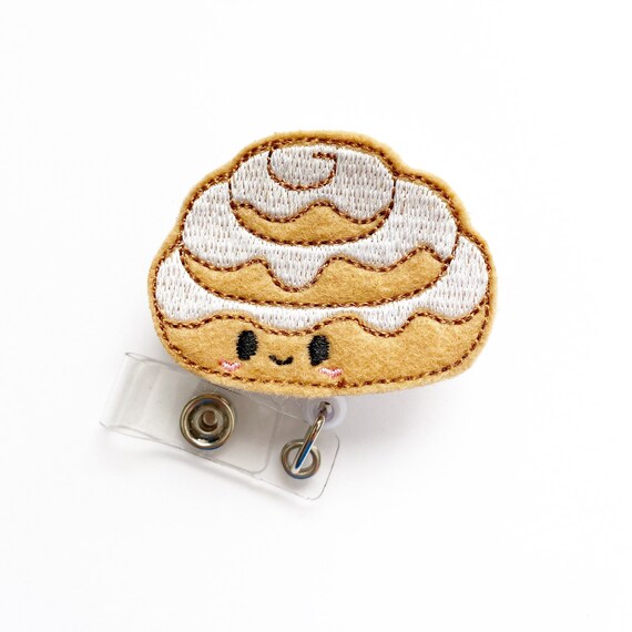 Cinnamon Roll Badge Reel - Food Badge Reel - Nurse Badge Reel Il_570xn