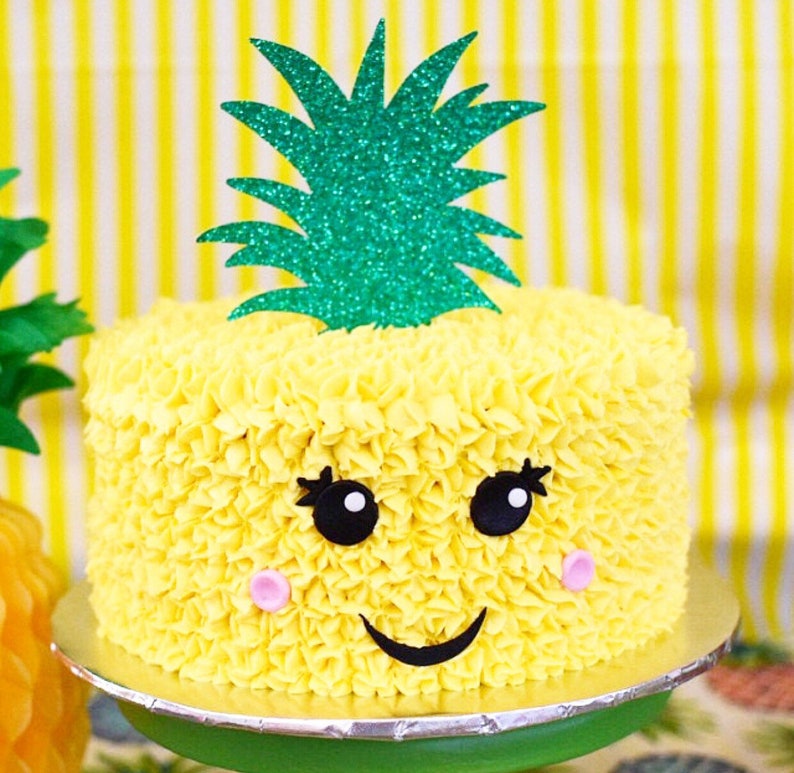 Pineapple Cake Topper  Luau Birthday  Summer Party  BBQ  image 0