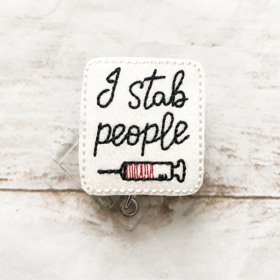 Funny Nurse Badge Reel - I Stab People - Nurse Badge Holder Il_570xn