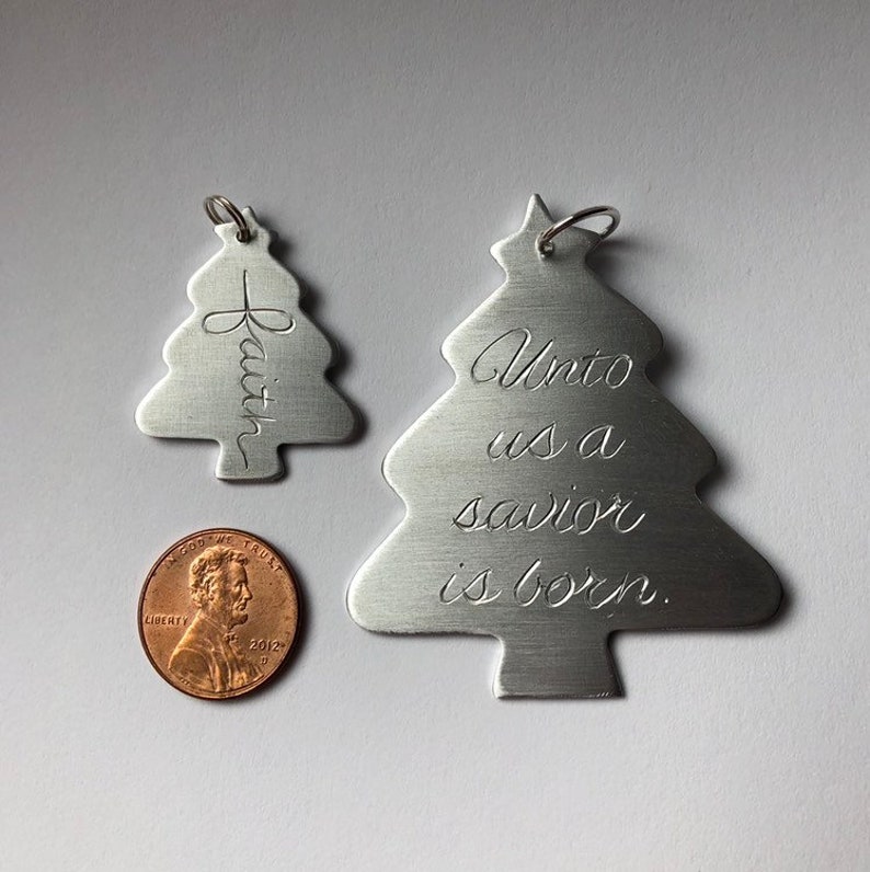 Gift tag and Keepsake Custom Engraved Christmas Tree Ornament