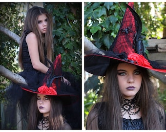 Wicked Fairy Halloween Witches Adult Hats  Purple and  Red  *Costume* Pumpkin* Fall* Spooky ~Steampunk ~Gothic ~ Medieval ~ BoHo ~Book Week