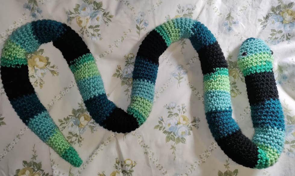 Crocheted Amigurumi Snake Crochet Snake Snake Plushie Snake Toy