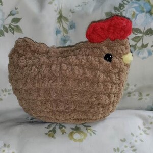 Handmade Crocheted Chicken Plushie, Stuffed Animal, Amigurumi Chicken, Cute Chicken Decor, Handmade Chicken Toy