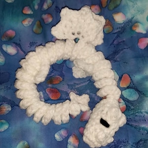Crocheted Dragon Fidget Toy, Worry Wyrm, Crocheted Handheld Dragon, Crochet Fidget Toy