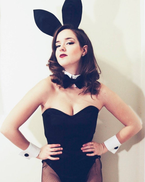 Playboy Bunny Suit Corset Halloween Costume Bodysuit Play Etsy.