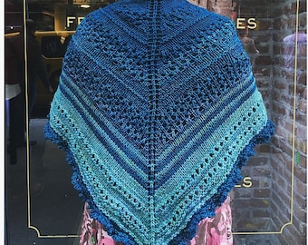 Knitting pattern: instant download PDF. *Chelsea Girl Shawl* Knitting Pattern. Shawl pattern.