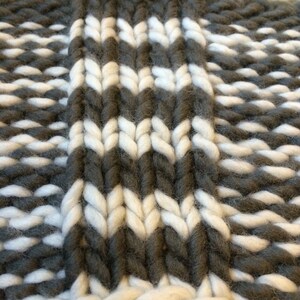 RESERVED Big-Rib Stripey infinity cowl merino cowl image 3