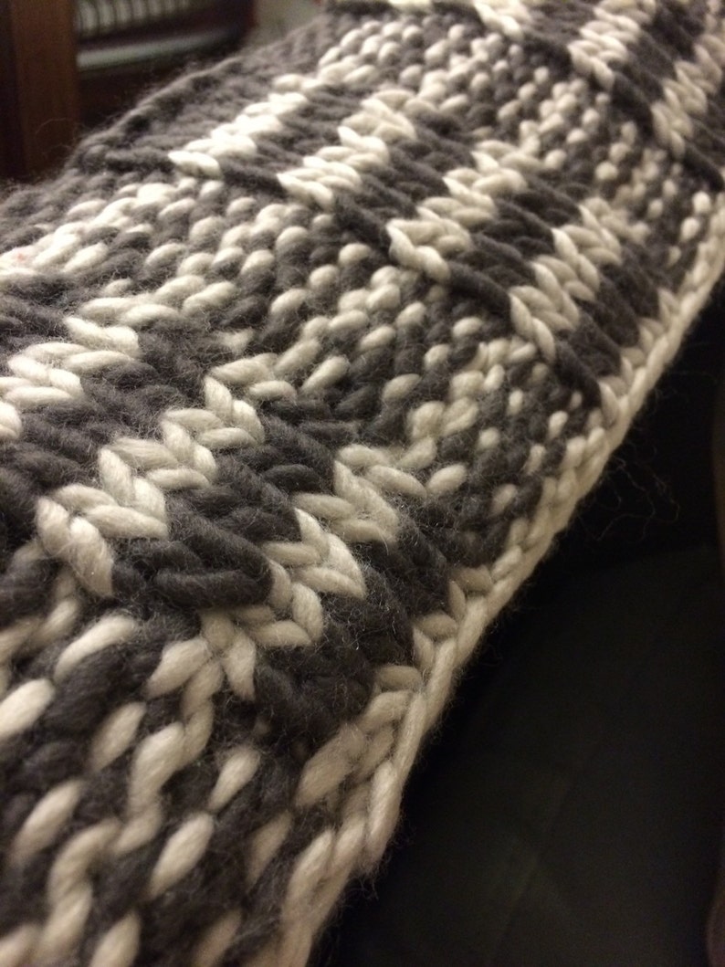 RESERVED Big-Rib Stripey infinity cowl merino cowl image 4