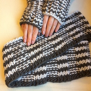 RESERVED Big-Rib Stripey infinity cowl merino cowl image 2