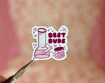 Best Buds Vinyl Sticker Illustrated Waterproof - small!