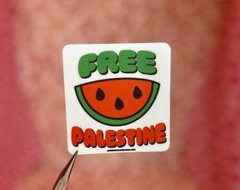 Free Palestine Vinyl Sticker Illustrated Waterproof