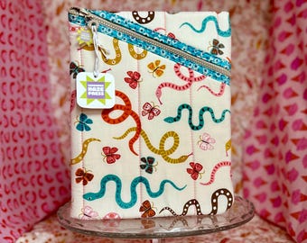 Deluxe Large Quilted Book/E-Reader Sleeve - fits large hardcover books/some tablets and laptops