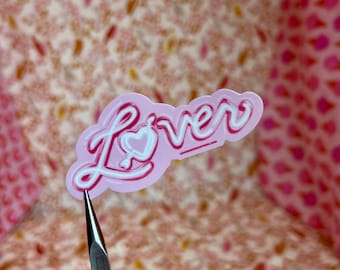 Lover Neon Light Vinyl Sticker Illustrated Waterproof - small!
