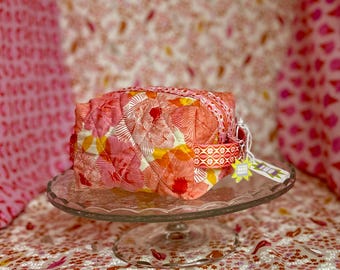 Zippered Boxy Bag - Pink Florals