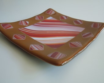 I'm hungry! 8"x8" chocolate peppermint mosiac plate