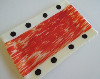12"x8" Platter - Polka Dots and Fire