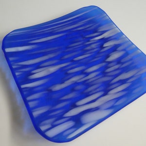 Shimmering blue plate 8&quot;x8&quot;