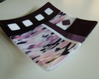 Purple Geometric Patterned plate - 8.5" square