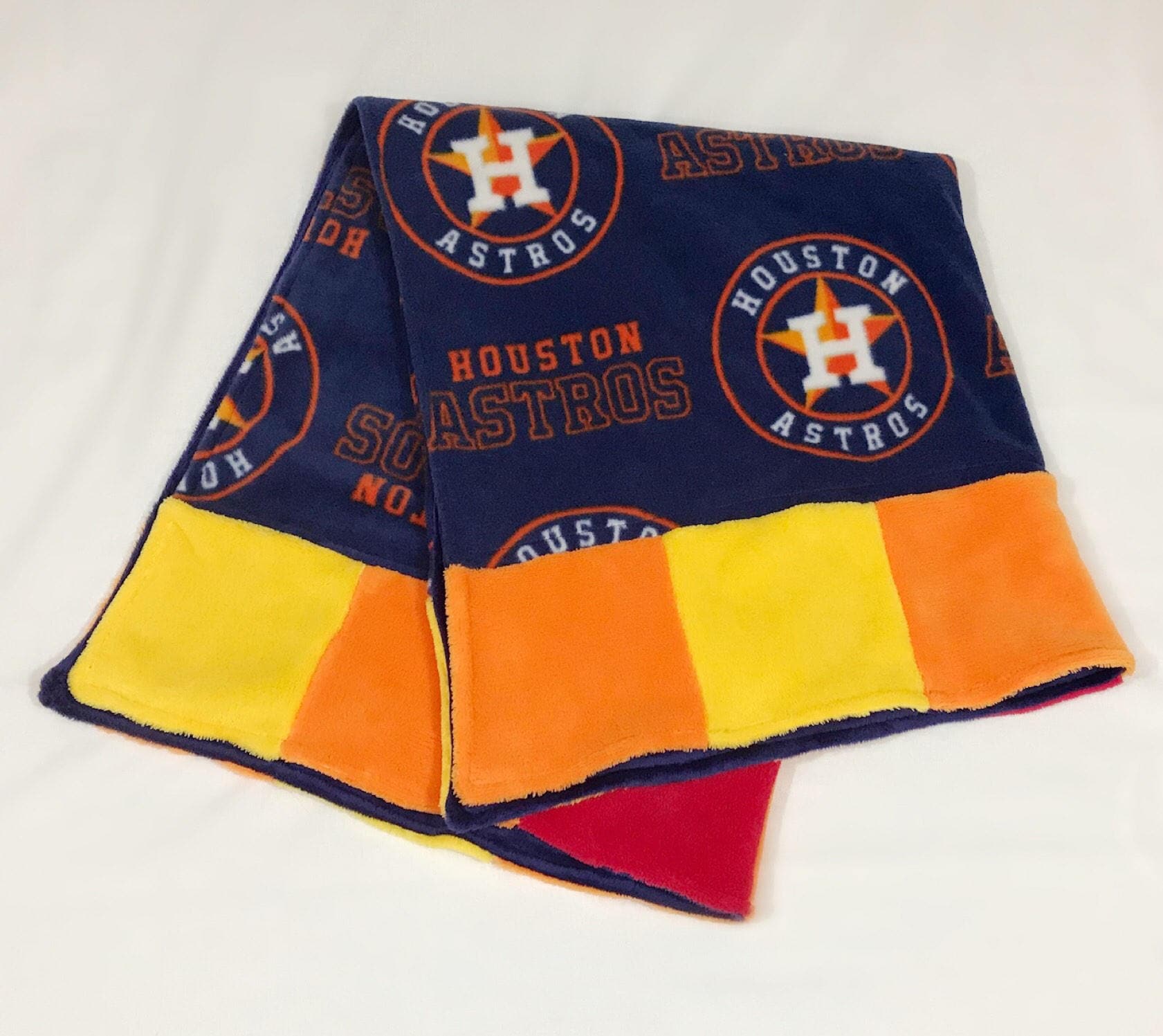 Baby Blanket with Houston Astros Fabric Rainbow Stripes Etsy