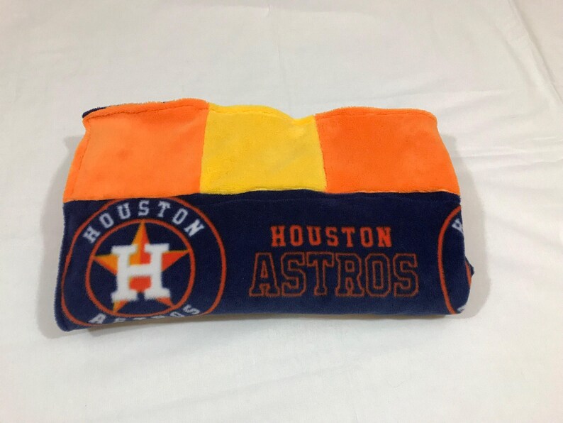 Baby Blanket With Houston Astros Fabric Rainbow Stripes Etsy