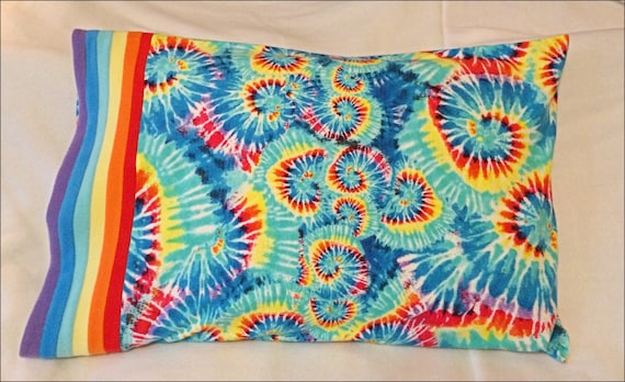 Rainbow Swirl Tie Dyed Flannel Print Pillowcase Bright Fleece Etsy