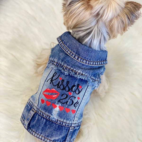 Denim Dog Jacket Etsy