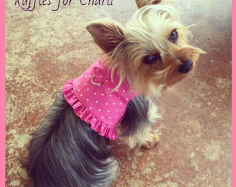 PInk Polka Dot Harness Customizable to your dogs measurements!  Available in other colors! Size  XXS XS Small