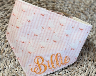 Dog bandana, scrunchie style with elastic. Goose Bandana