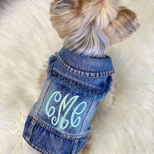 Denim Dog Jacket Etsy