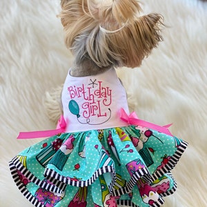 Birthday Girl Dog Dress, Customizable to your pets measurements!! Size XXS XS and Small