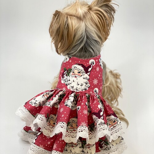 Vintage Santa Christmas Dog Dress Customizable to Your Pets Etsy