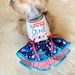 All American Girl Dog Dress, Customizable to your pets measurements!! Size XXS XS and Small 