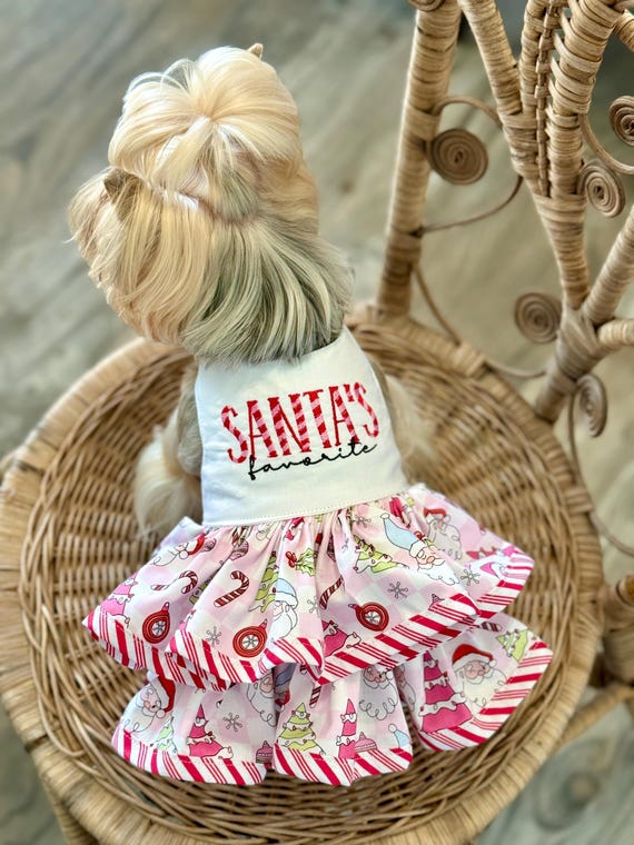 small dog christmas dress Dog Christmas Dresses and Hoodie for Small Dogs and Puppies, Girl Dog Dress Sweater Elk Holiday Party Clothes Warm Cotton Skirt