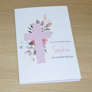 Personalised Christening / Baptism / Naming Day Card - 5 designs to choose from - boy or girl - handmade greeting card