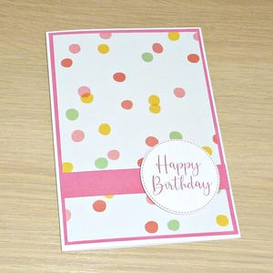 Happy Birthday card - fun confetti - girls teen teenager female mum friends mum daughter - 10th 12th 13th 14th 15th 19th 22nd 30th